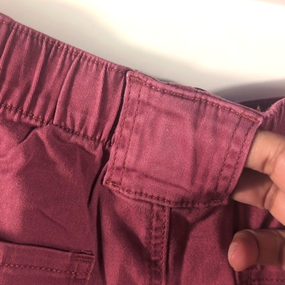 NWT Gloria Vanderbilt Utility Cargo Shorts Light Maroon Size Large | Stretch - Picture 6 of 16